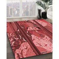 Patterned Red Rug, pat2051rd