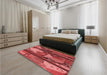 Patterned Red Rug in a Bedroom, pat2051rd