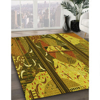 Patterned Red Brown Rug, pat2051yw