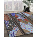 Patterned Dark Gray Novelty Rug in Family Room, pat2051