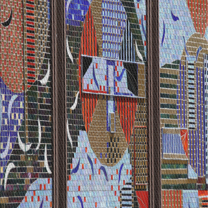 Patterned Dark Gray Novelty Rug, pat2051