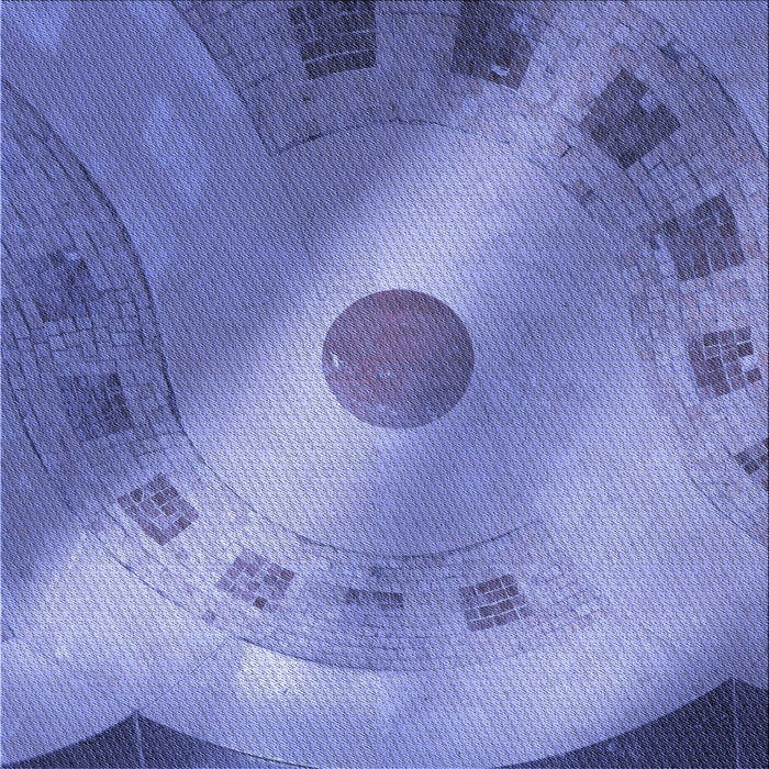 Round Patterned Purple Mimosa Purple Rug, pat2052blu