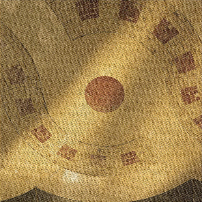 Round Patterned Yellow Rug, pat2052brn