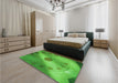 Patterned Neon Green Rug in a Bedroom, pat2052grn