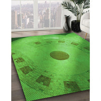 Patterned Neon Green Rug, pat2052grn