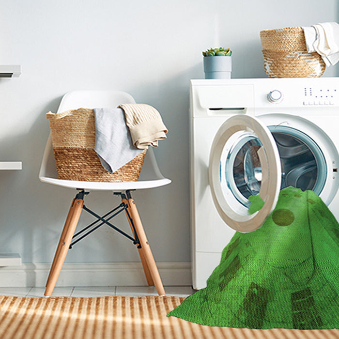 Machine Washable Transitional Neon Green Rug in a Washing Machine, wshpat2052grn