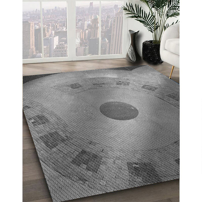 Machine Washable Transitional Grey Gray Rug in a Family Room, wshpat2052gry