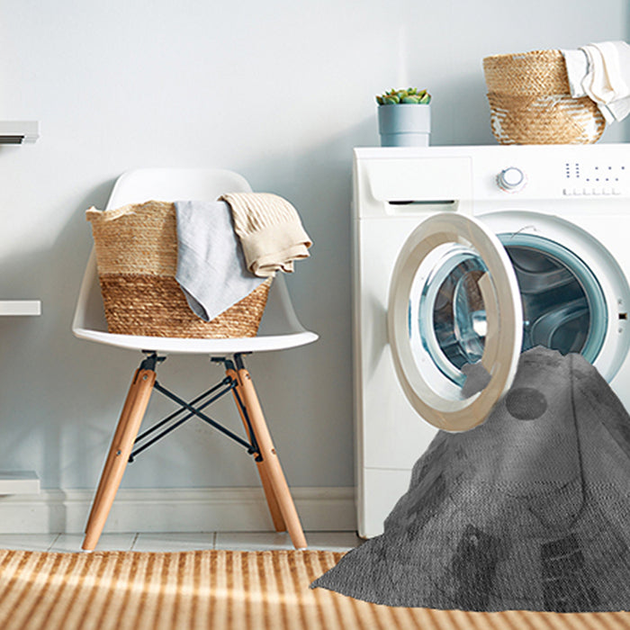 Machine Washable Transitional Grey Gray Rug in a Washing Machine, wshpat2052gry