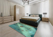 Patterned Sea Green Rug in a Bedroom, pat2052lblu