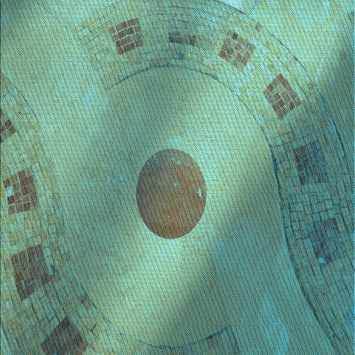 Patterned Sea Green Rug, pat2052lblu