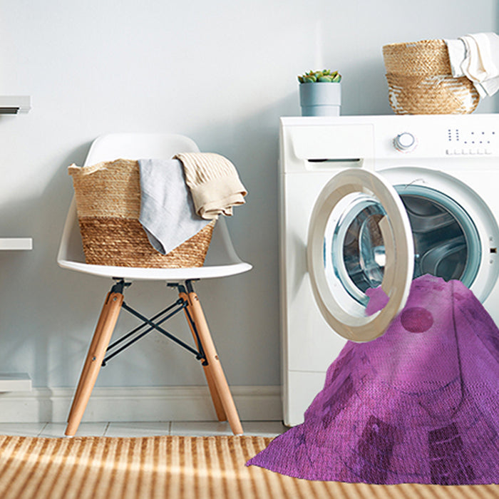 Machine Washable Transitional Bright Neon Pink Purple Rug in a Washing Machine, wshpat2052pur