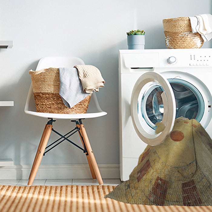 Machine Washable Transitional Red Brown Rug in a Washing Machine, wshpat2052