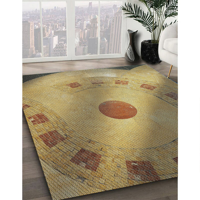 Machine Washable Transitional Red Brown Rug in a Family Room, wshpat2052