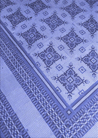 Machine Washable Transitional Denim Blue Rug, wshpat2053blu