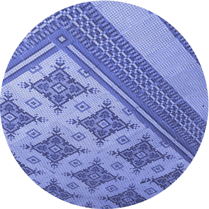 Square Patterned Denim Blue Rug, pat2053blu