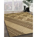 Machine Washable Transitional Saddle Brown Rug in a Family Room, wshpat2053brn