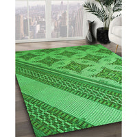 Patterned Green Rug, pat2053grn