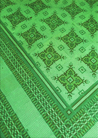 Machine Washable Transitional Green Rug, wshpat2053grn