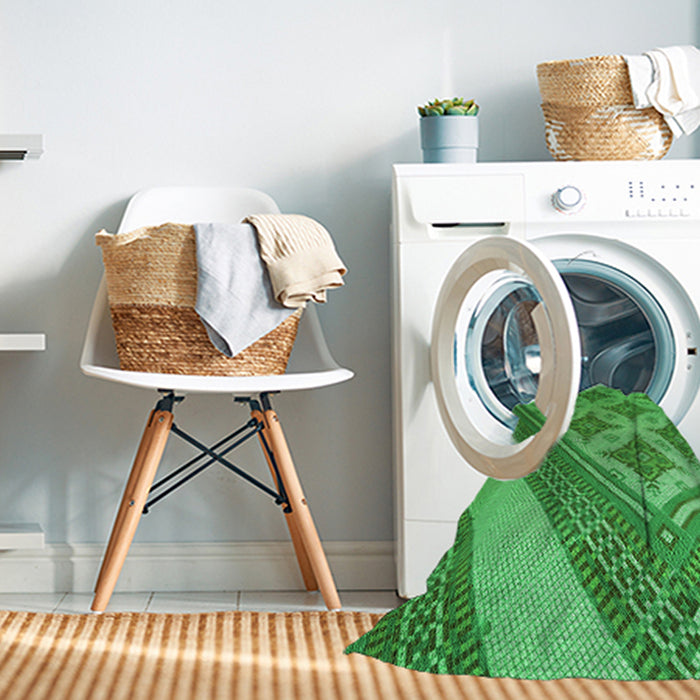 Machine Washable Transitional Green Rug in a Washing Machine, wshpat2053grn