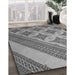 Machine Washable Transitional Carbon Gray Rug in a Family Room, wshpat2053gry