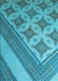 Patterned Dark Cyan Green Rug, pat2053lblu