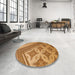 Round Patterned Mahogany Brown Rug in a Office, pat2053org