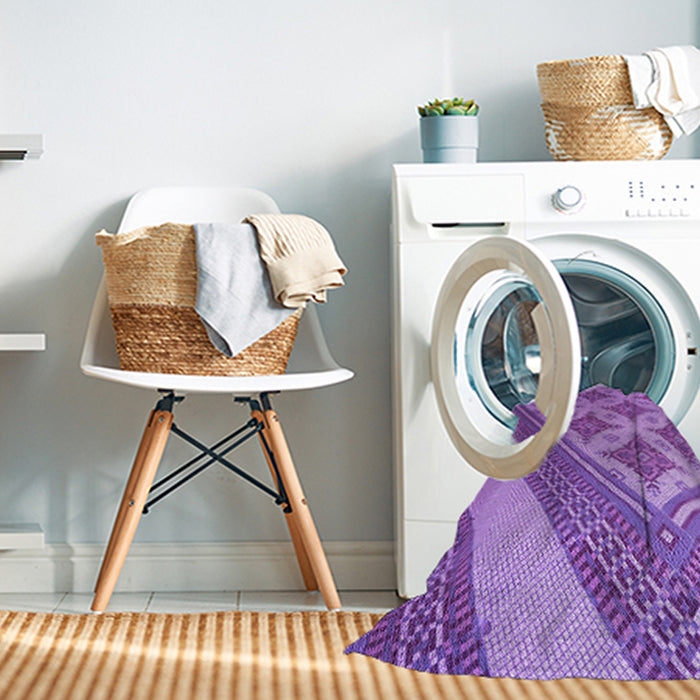 Machine Washable Transitional Violet Purple Rug in a Washing Machine, wshpat2053pur