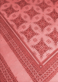 Machine Washable Transitional Red Rug, wshpat2053rd