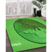 Machine Washable Transitional Green Rug in a Family Room, wshpat2054grn