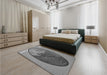 Patterned Gray Rug in a Bedroom, pat2054gry