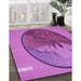 Patterned Bright Neon Pink Purple Rug in Family Room, pat2054pur