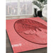 Machine Washable Transitional Red Rug in a Family Room, wshpat2054rd