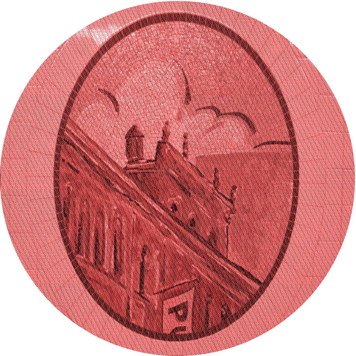 Square Patterned Red Rug, pat2054rd