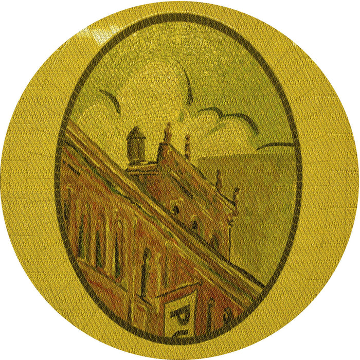 Square Machine Washable Transitional Dark Bisque Brown Rug in a Living Room, wshpat2054yw