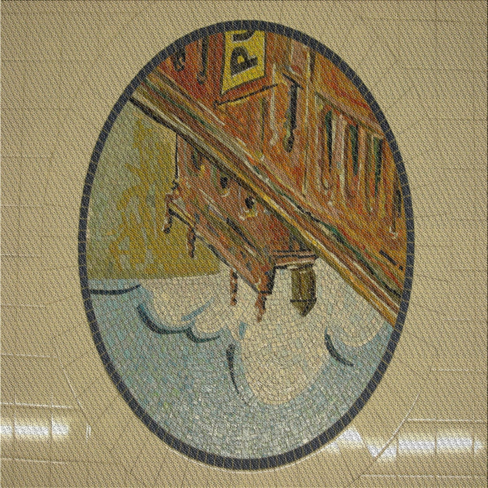 Square Patterned Reddish Brown Novelty Rug, pat2054