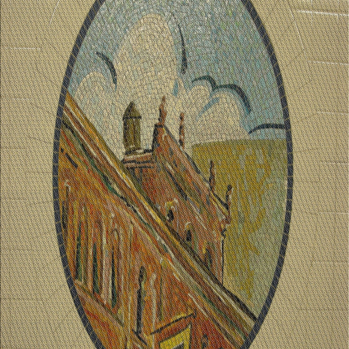 Patterned Reddish Brown Novelty Rug, pat2054