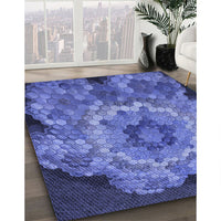 Patterned Sky Blue Rug, pat2055blu