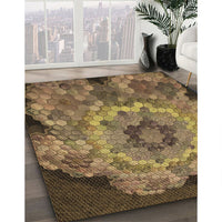 Patterned Cinnamon Brown Rug, pat2055brn