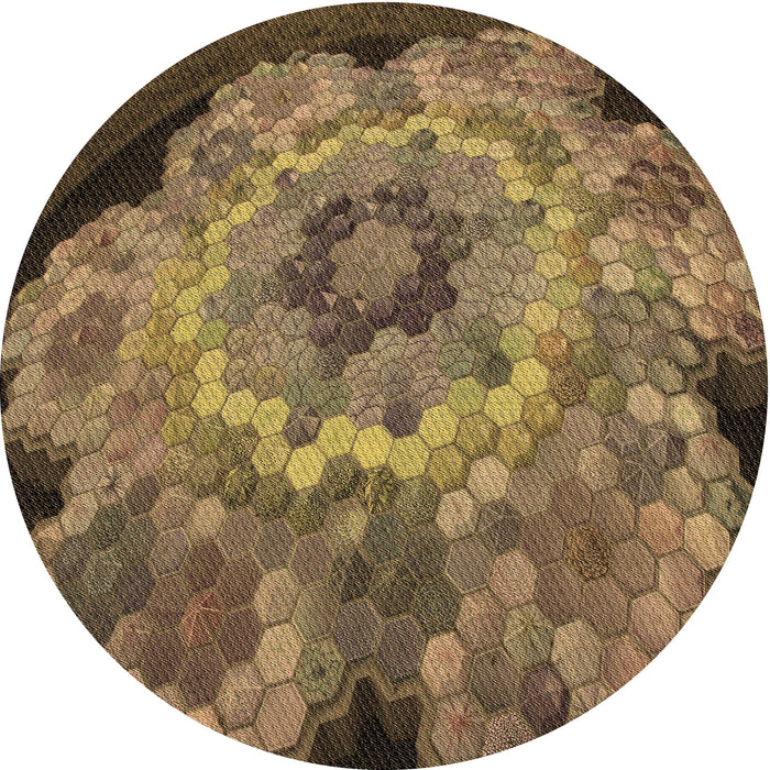 Square Machine Washable Transitional Cinnamon Brown Rug in a Living Room, wshpat2055brn