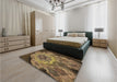 Patterned Cinnamon Brown Rug in a Bedroom, pat2055brn