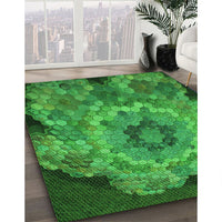 Patterned Green Rug, pat2055grn