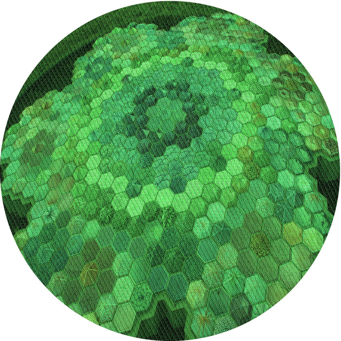 Square Patterned Green Rug, pat2055grn