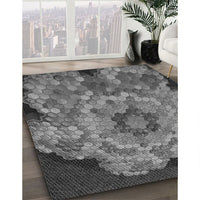 Patterned Gunmetal Gray Rug, pat2055gry