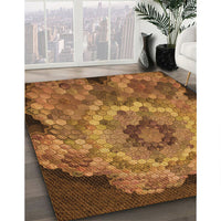 Patterned Saddle Brown Rug, pat2055org