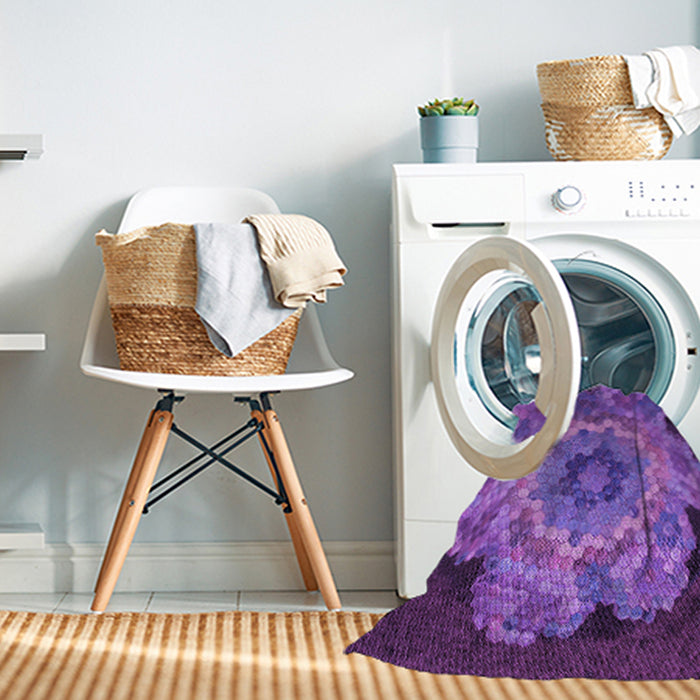 Machine Washable Transitional Purple Rug in a Washing Machine, wshpat2055pur