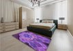 Patterned Purple Rug in a Bedroom, pat2055pur