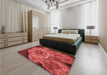 Patterned Red Rug in a Bedroom, pat2055rd