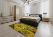 Patterned Dark Bronze Brown Rug in a Bedroom, pat2055yw