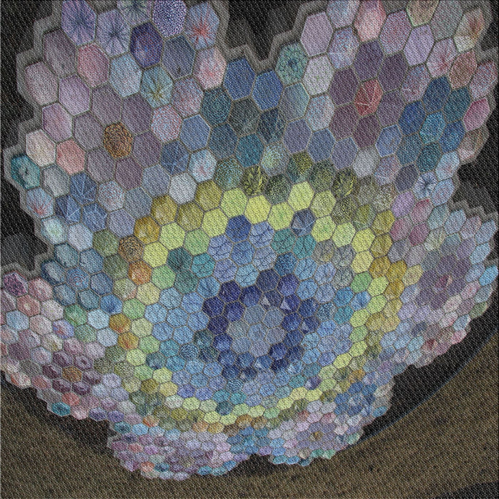 Square Patterned Gunmetal Gray Modern Rug, pat2055