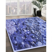 Patterned Denim Blue Rug, pat2056blu